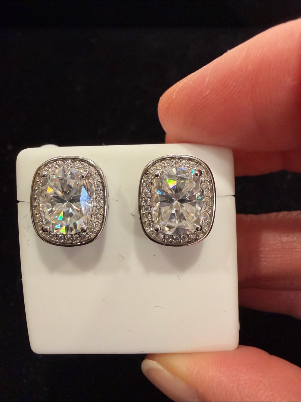 $1,250 Retail 5.0 Moissanite Stud Earrings in 925 Sterling Silver